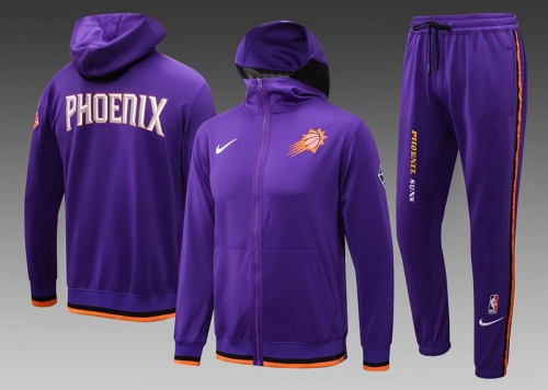 2021/2022 NBA Phoenix Suns Purple Soccer Jacket Top With Hat-815