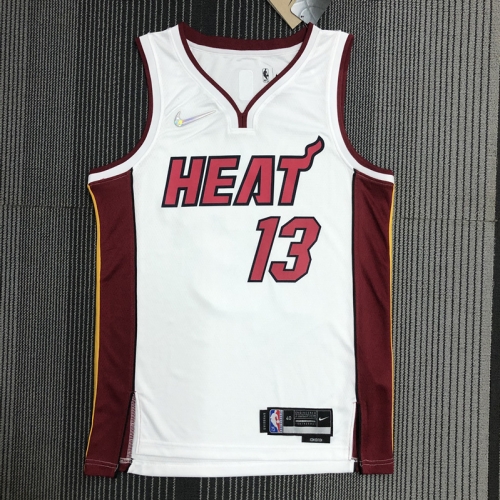 75th Commemorative NBA Miami Heat White #13 Jersey-311