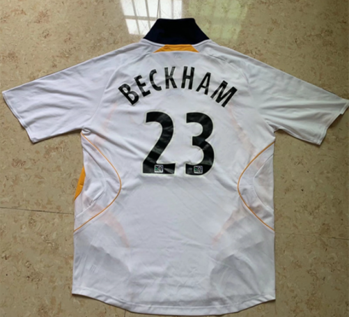 2007 Retro Version Los Angeles Galaxy Home White #23 (BECKHAM) Thailand Soccer Jersey AAA-1041