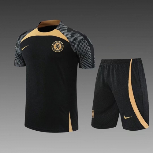 2021-22 Chelsea Black Thailand Training Soccer Uniform-PO