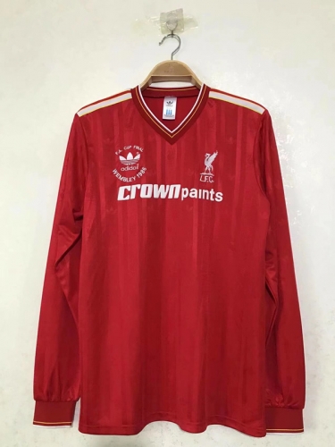 85-86 Retro Version Liverpool Home Red LS Thailand Soccer Jersey AAA-2011