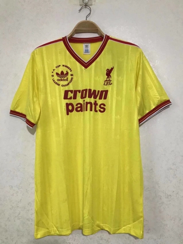 85-86 Retro Version Liverpool 2nd Away Yellow Thailand Soccer Jersey AAA-2011