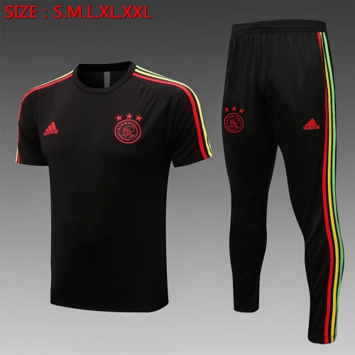 2021-22 Ajax Black Shorts-Sleeve Thailand Tracksuit Uniform-815