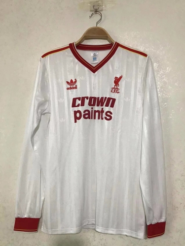 85-86 Retro Version Liverpool Away White LS Thailand Soccer Jersey AAA-2011