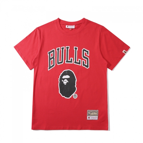 BAPE Jonited Version Chicago Bull Red NBA Cotton Shirts