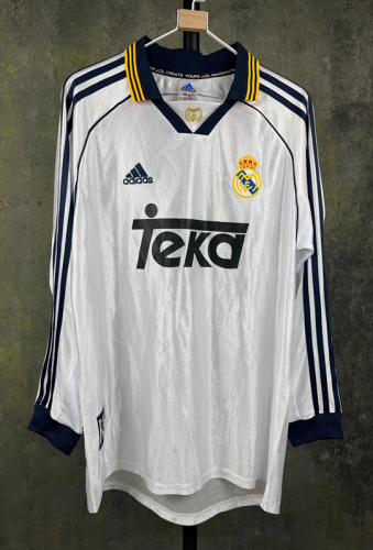 1998-2000 Retro Version Real Madrid Home White LS Thailand Soccer Jersey AAA-SL