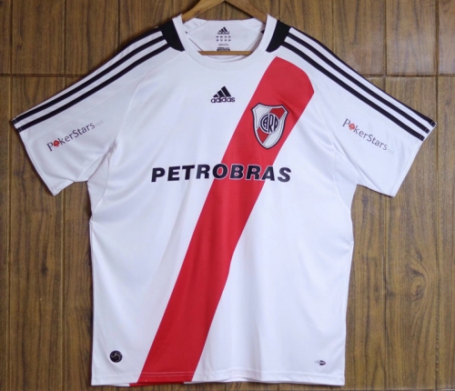 09 Retro Version CA River Plate Home White Thailand Soccer Jersey AAA-601