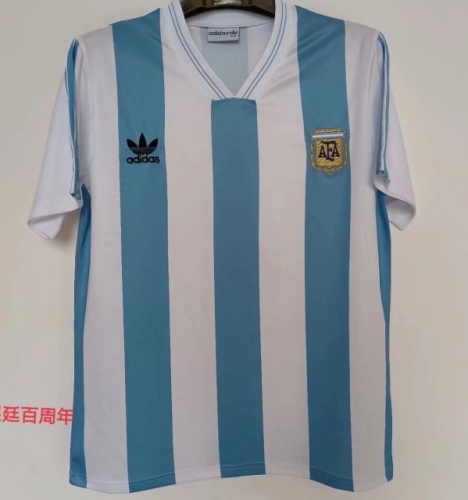 93-94 Retro Version 100th Argentina Home Blue & White Thailand Soccer Jersey AAA-2041