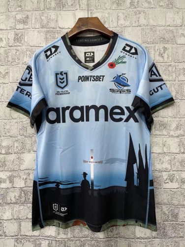 2022 Sharks Home Blue Thailand Rugby Shirts-805