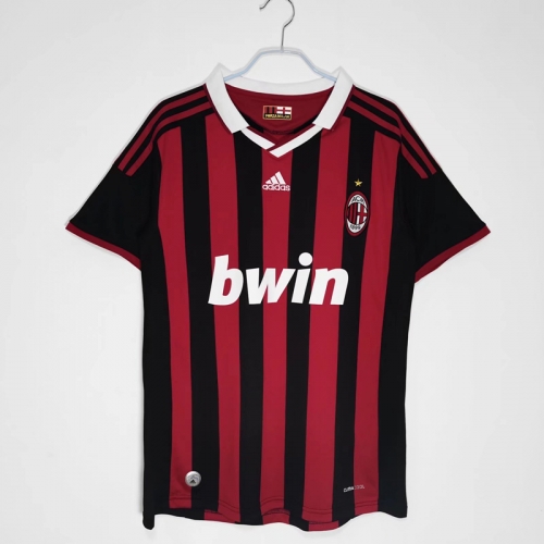 2009-10 Retro Version AC Milan Home Red & Black Thailand Soccer Jersey AAA-710/601/811