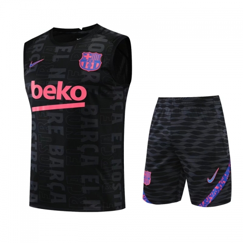 2022/23 Barcelona Black Printing Thailand Soccer Training Uniform-418