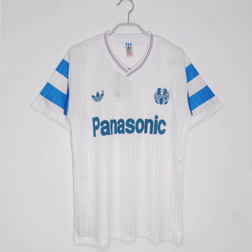 1990 Retro Version Olympique de Marseille White Thailand Soccer Jersey AAA-710