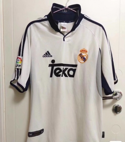 00-01 Retro Version Real Madrid Home White Thailand Soccer Jersey AAA-2041