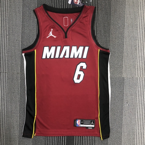 75th Commemorative Feiren Limited NBA Miami Heat Red #6 Jersey-311