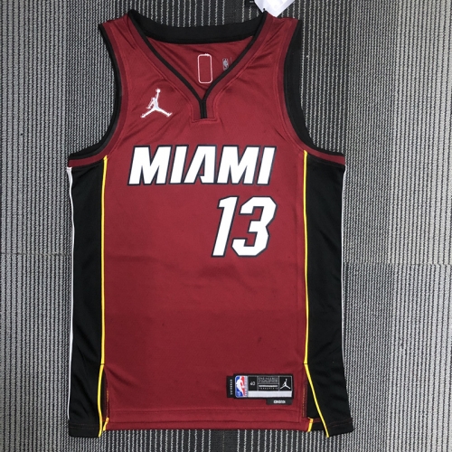 75th Commemorative Feiren Limited NBA Miami Heat Red #13 Jersey-311