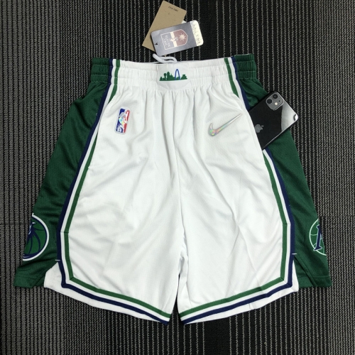 2022 Season Dallas Mavericks White & Green NBA Shorts-311