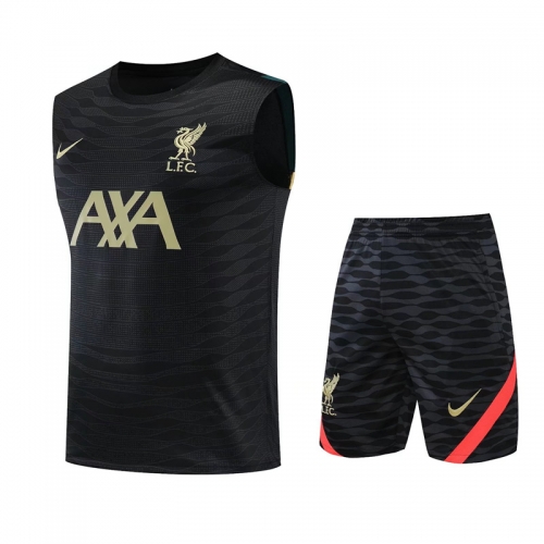 2022/23 Liverpool Black & Red Thailand Soccer Training Uniform Vest-418