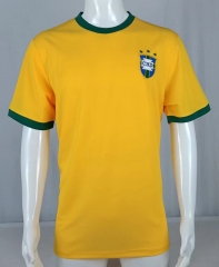 70 Retro Version Brazil Home Yellow Thailand Soccer Jersey AAA-503/905