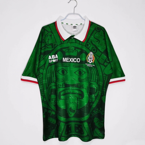 1998 Retro Version Mexico Home Green Thailand Soccer Jersey AAA-710/410/811