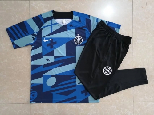 2022-23 Inter Milan Blue Thailand Soccer Tracksuit Uniform-815
