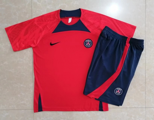 2022-23 Paris SG Red Shorts-sleeve Thailand Soccer Tracksuit Uniform-815