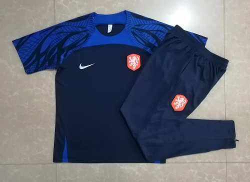 2022-23 Netherlands Royal Blue Thailand Soccer Tracksuit Uniform-815