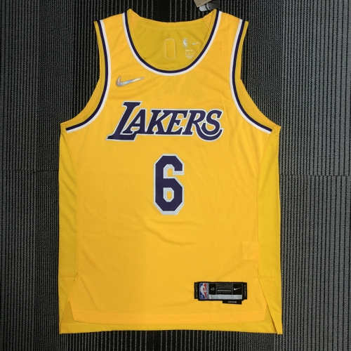 AU Player Version NBA Los Angeles Lakers Yellow #6 Jersey-311