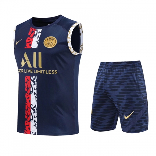 2022/23 Paris SG Royal Blue Thailand Soccer Training Jersey Vest Uniform-418