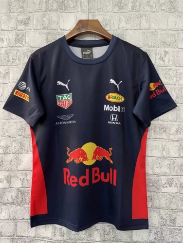 2021/22 Red Bull Mercedes Royal Blue Round Collar Formula One Racing Shirts-805