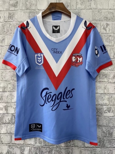 2022 Rooster home Royal Blue Thailand Rugby Shirts-805