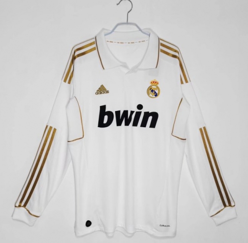 11-12 Retro Version Real Madrid White LS Thailand Soccer Jersey AAA-313/710/811