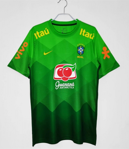 2022/23 Brazil Fluorescent GreenThailand Training Soccer Jersey-710