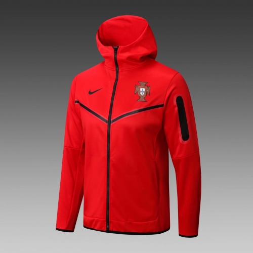 2022/23 Portugal Red Thailand Soccer Jacket With Hat-815