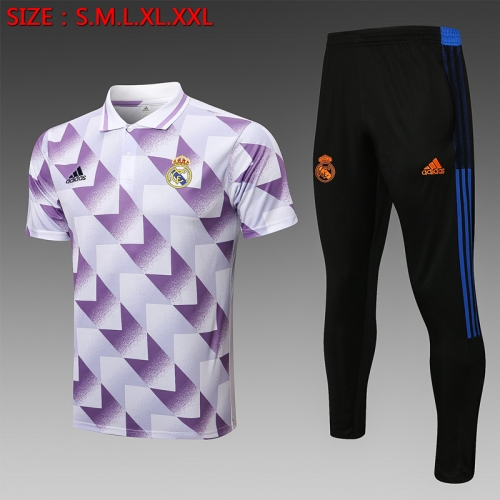 2022/23 Real Madrid Pink & White Thailand Soccer Polo Uniform-815