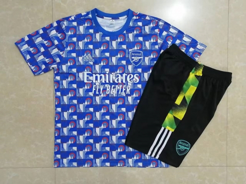 2022/23 Arsenal Blue Shorts-Sleeve Thailand Tracksuit Uniform-815