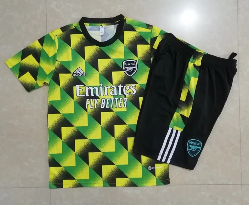 2022/23 Arsenal Green Shorts-Sleeve Thailand Tracksuit Uniform-815