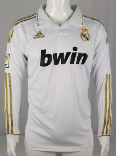 2011-12 Retro Version Real Madrid Home White LS Thailand Soccer Jersey AAA-503/301