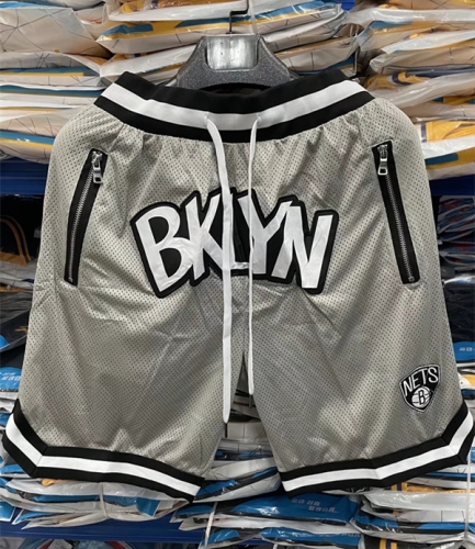 NBA Brooklyn Nets Gray Shorts-SJ