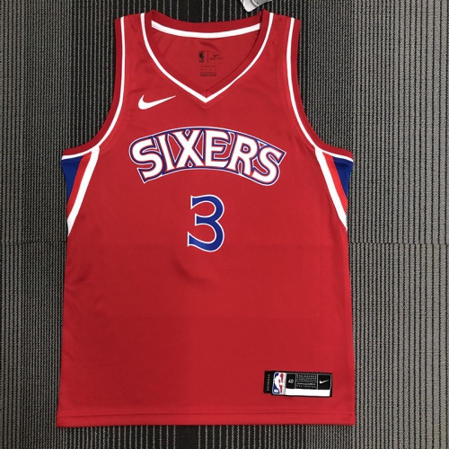 Retro Version NBA Philadelphia 76ers Red #3 Jersey-311