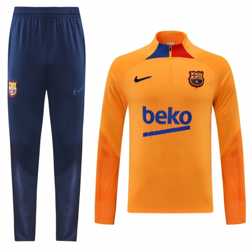 2021-22 Barcelona Orange Thailand Tracksuit Uniform-LH/815