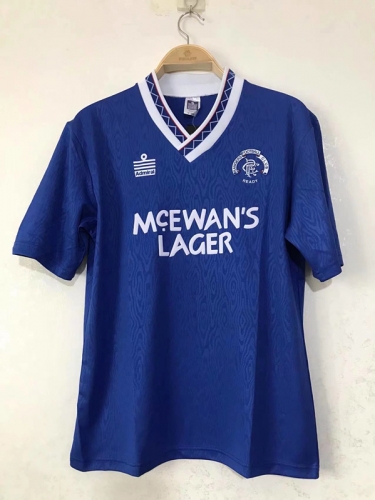 90-92 Retro Version Rangers Home Blue Thailand Soccer Jersey AAA-2011