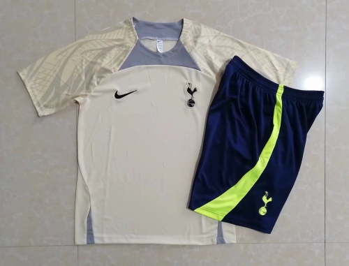 2022-23 Tottenham Hotspur Yellow Shorts-sleeve Thailand Soccer Tracksuit Uniform-815