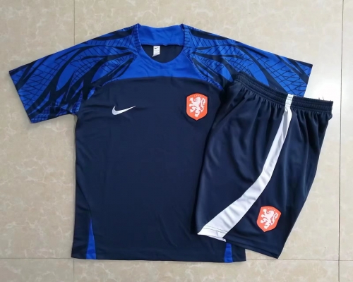 2022-23 Netherlands Royal Blue Thailand Soccer Tracksuit Uniform-815