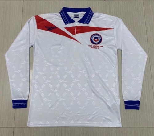 98 Retro Version Chile Away White LS Thailand Soccer Jersey-1040