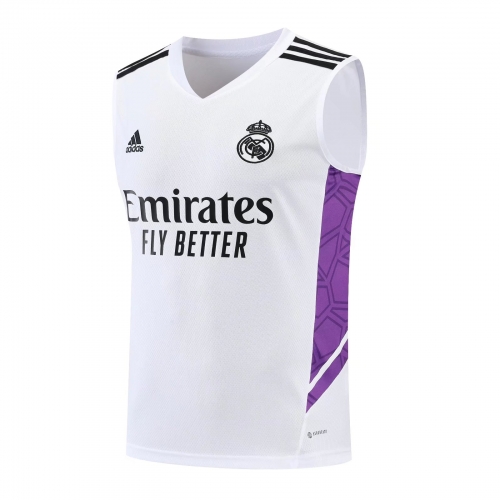 2022/23 Real Madrid White Thailand Soccer Training Jersey Vest-418