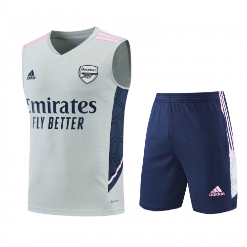 2022/23 Arsenal Gray Thailand Soccer Training Jersey Uniform Vest-418