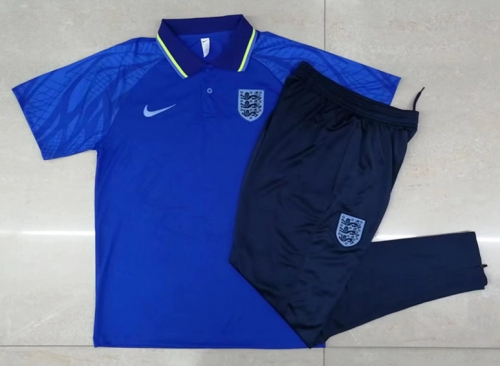 2022/23 England Blue Thailand Polo Uniform-815