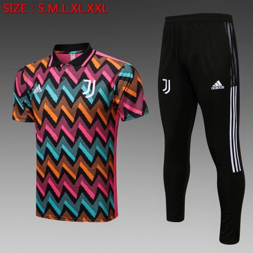 2022/23 Juventus Pink & Blue Thailand Soccer Polo Uniform-815