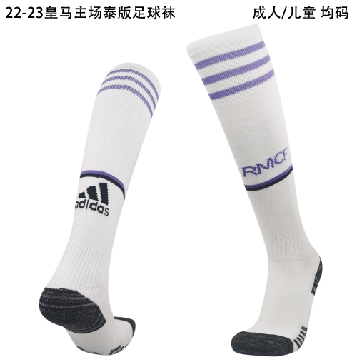 Kids/Adult 2022/23 Real Madrid Home White Thailand Soccer Socks