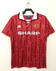 92-94 Retro Version Manchester United Home Red Thailand Soccer Jersey AAA-811